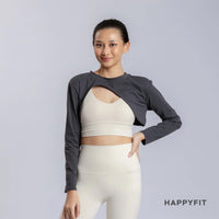 HAPPYFIT Long Sleeve Cut Out Top