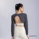 HAPPYFIT Long Sleeve Cut Out Top
