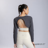 HAPPYFIT Long Sleeve Cut Out Top