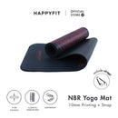HAPPYFIT Yoga Mat Nbr 10mm Motif + Strap