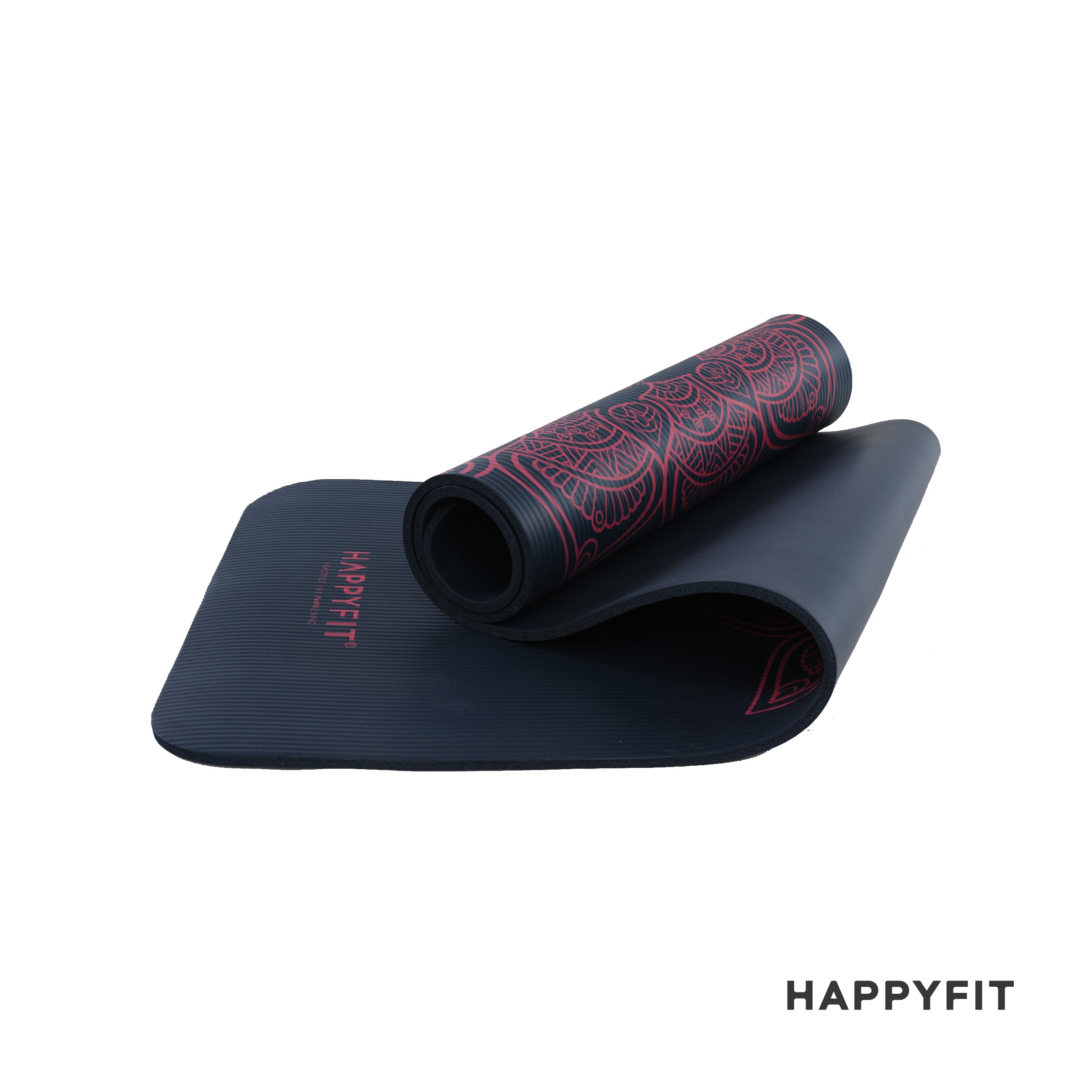 HAPPYFIT Yoga Mat Nbr 10mm Motif + Strap