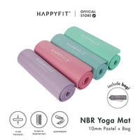 HAPPYFIT Yoga Mat Nbr 10mm Pastel + Bag