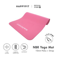 HAPPYFIT Yoga Mat Nbr 10mm Polos + Strap