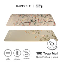 HAPPYFIT Yoga Mat Nbr 15mm Printing + Strap