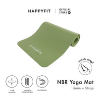 HAPPYFIT Yoga Mat Nbr 15mm Polos + Strap