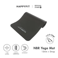 HAPPYFIT Yoga Mat Nbr 15mm Polos + Strap