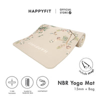 HAPPYFIT Yoga Mat Nbr 15mm Printing + Strap