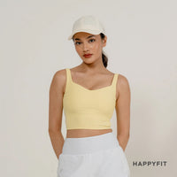 HAPPYFIT Sports Bra Ribbed Tennis Tank