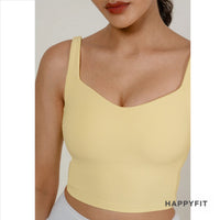 HAPPYFIT Sports Bra Ribbed Tennis Tank