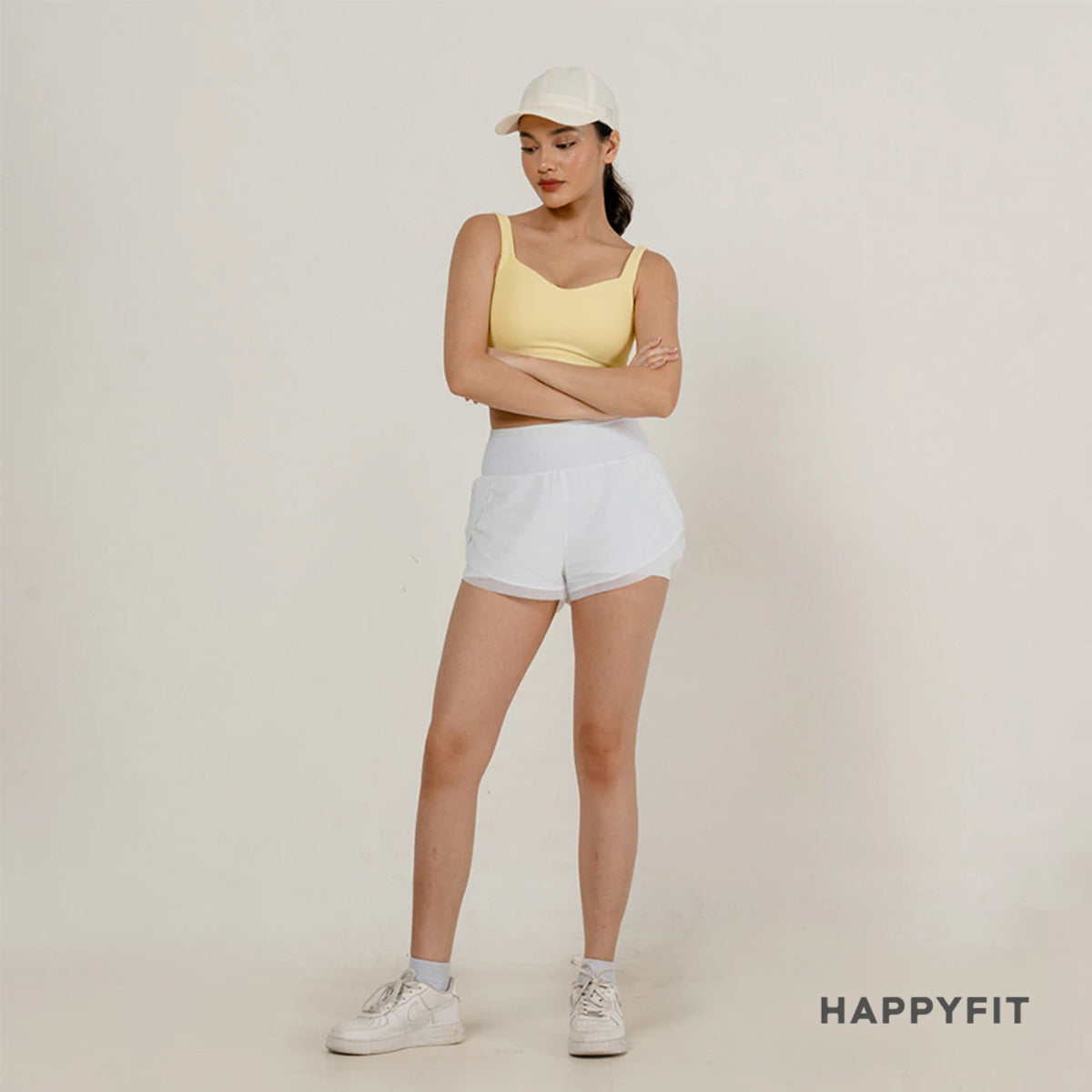 HAPPYFIT Sports Bra Ribbed Tennis Tank