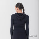 HAPPYFIT Long Sleeve Run Top with Hoodie