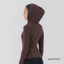 HAPPYFIT Long Sleeve Run Top with Hoodie