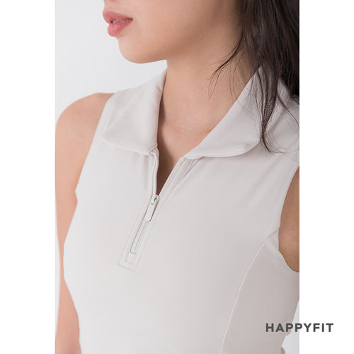 HAPPYFIT Sleeveless Polo Bra Top