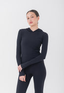 HAPPYFIT Long Sleeve Run Top with Hoodie