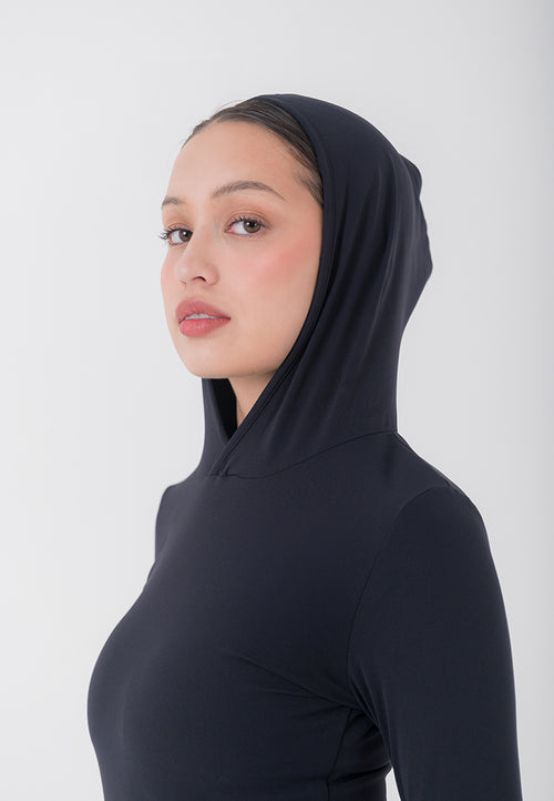 HAPPYFIT Long Sleeve Run Top with Hoodie