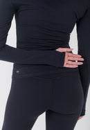 HAPPYFIT Long Sleeve Run Top with Hoodie