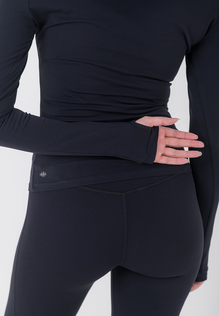 HAPPYFIT Long Sleeve Run Top with Hoodie