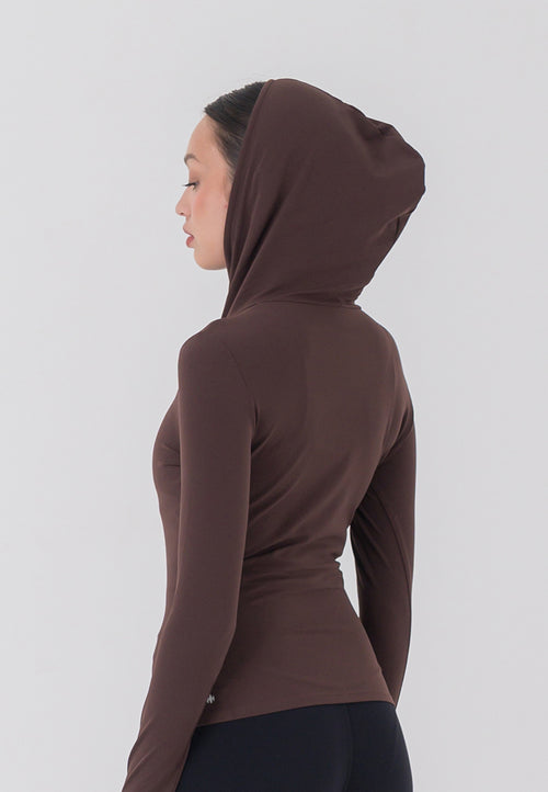 HAPPYFIT Long Sleeve Run Top with Hoodie