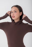 HAPPYFIT Long Sleeve Run Top with Hoodie