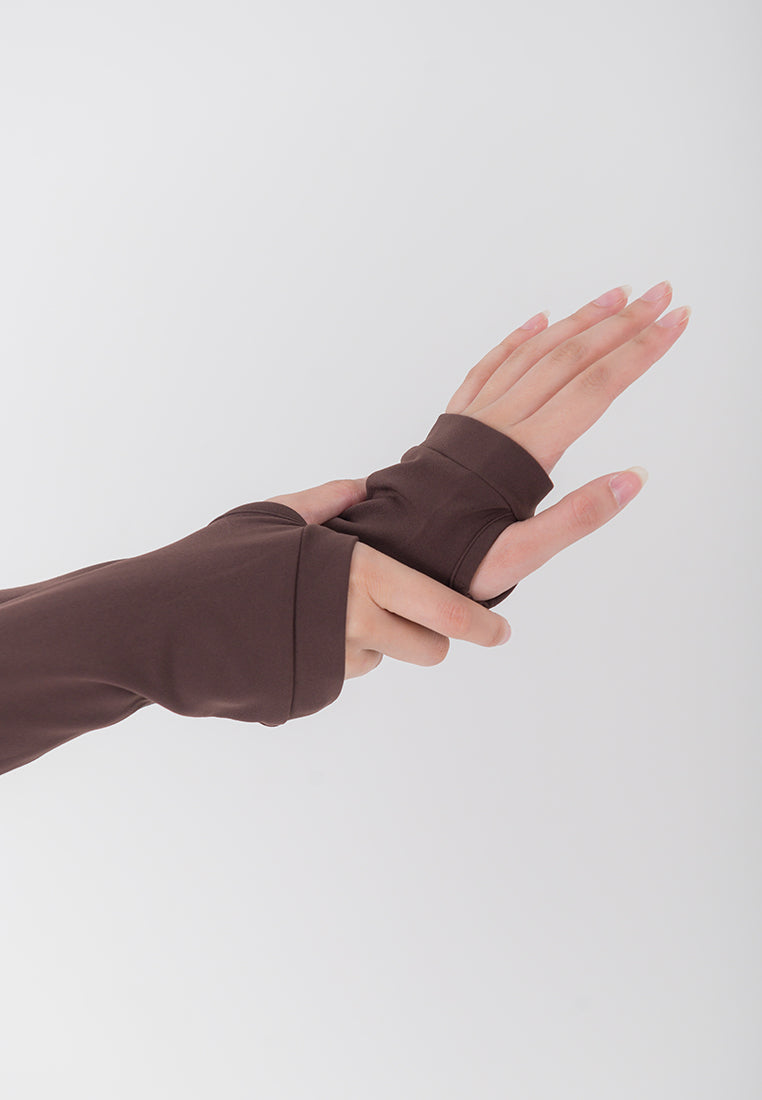 HAPPYFIT Long Sleeve Run Top with Hoodie