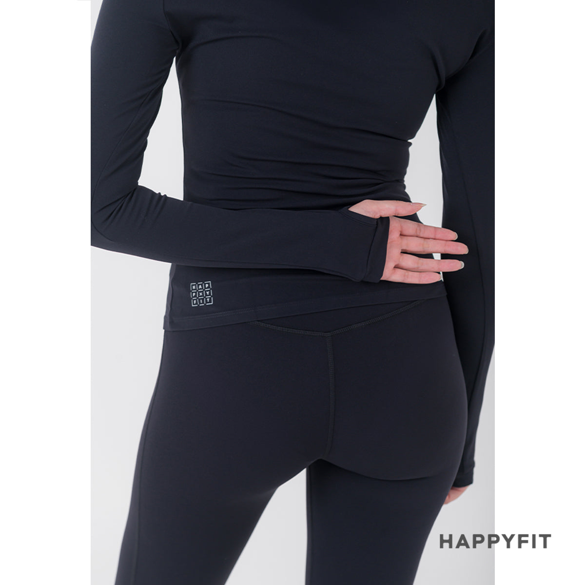HAPPYFIT Long Sleeve Run Top with Hoodie
