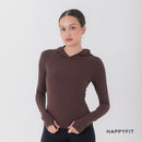 HAPPYFIT Long Sleeve Run Top with Hoodie