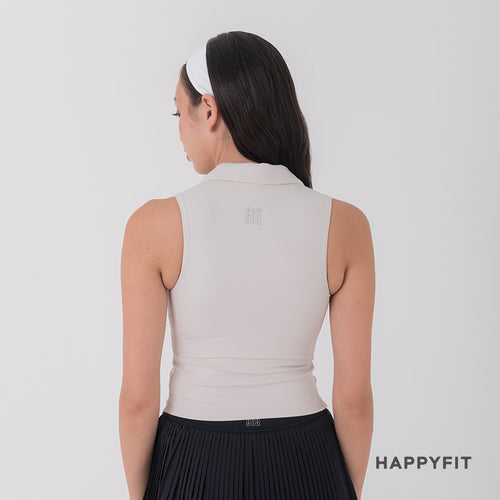 HAPPYFIT Sleeveless Polo Bra Top