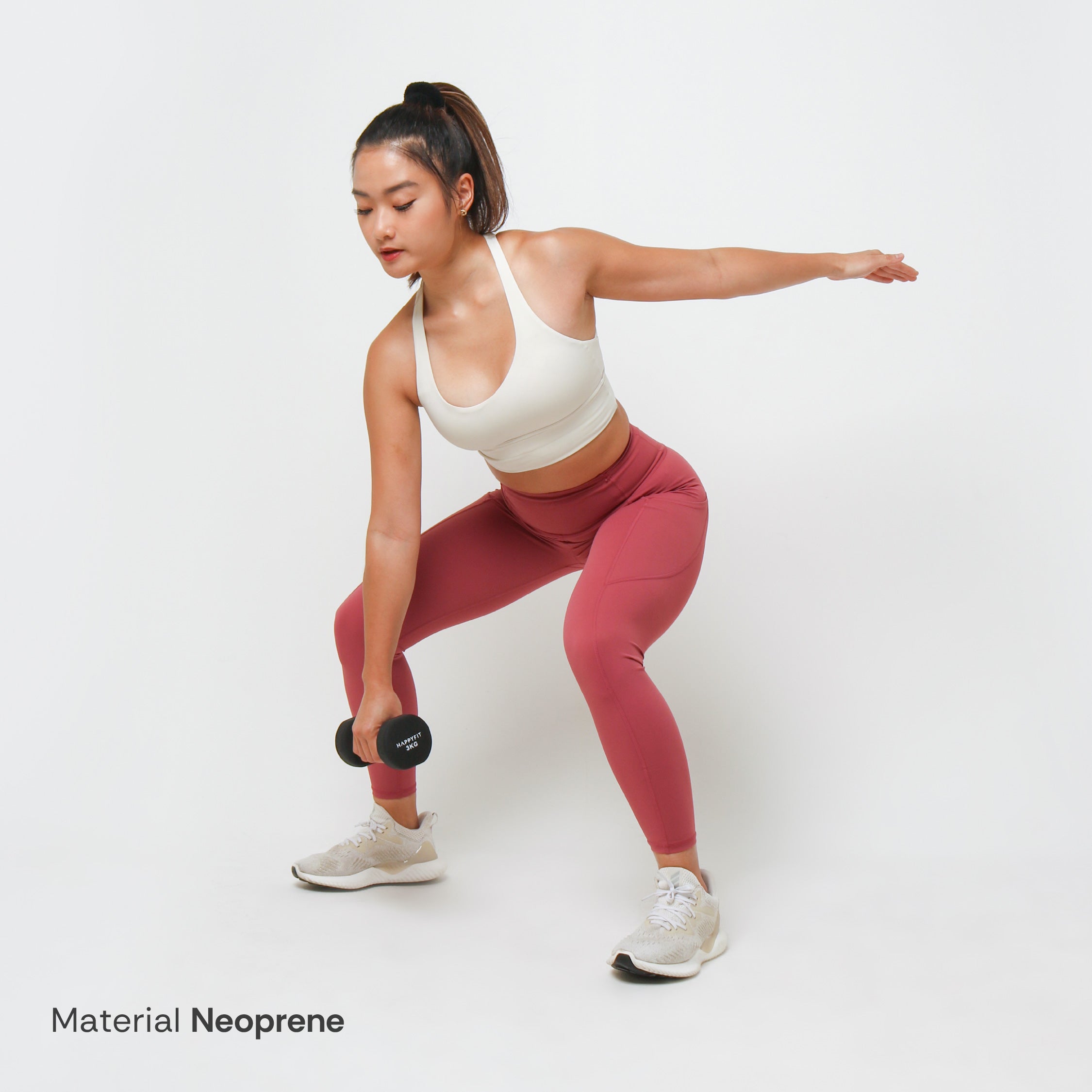 HAPPYFIT Neoprene Dumbbell 3 Kg (2 Pcs)