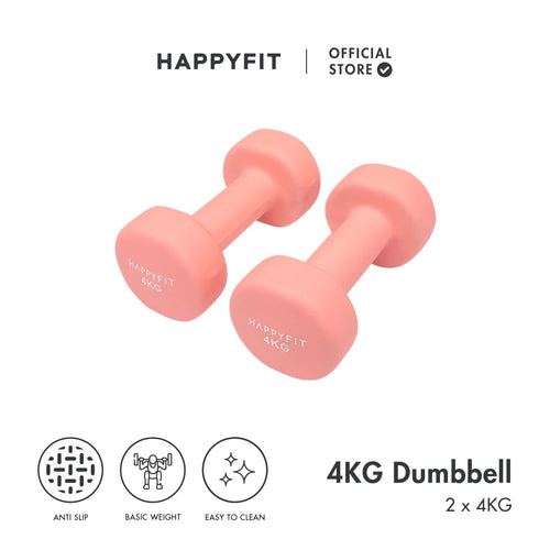 HAPPYFIT Neoprene Dumbbell 4 Kg (2 Pcs)