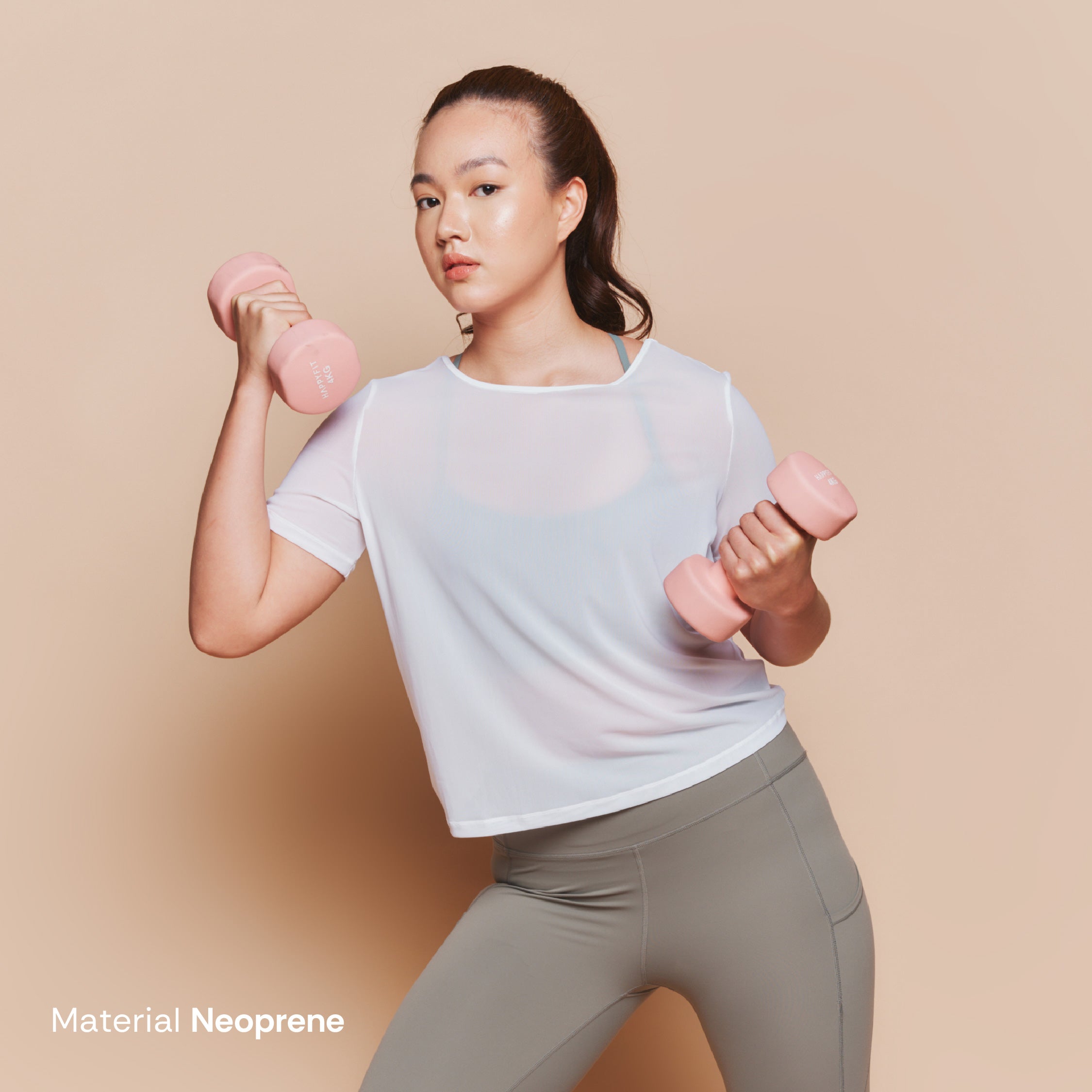 HAPPYFIT Neoprene Dumbbell 4 Kg (2 Pcs)