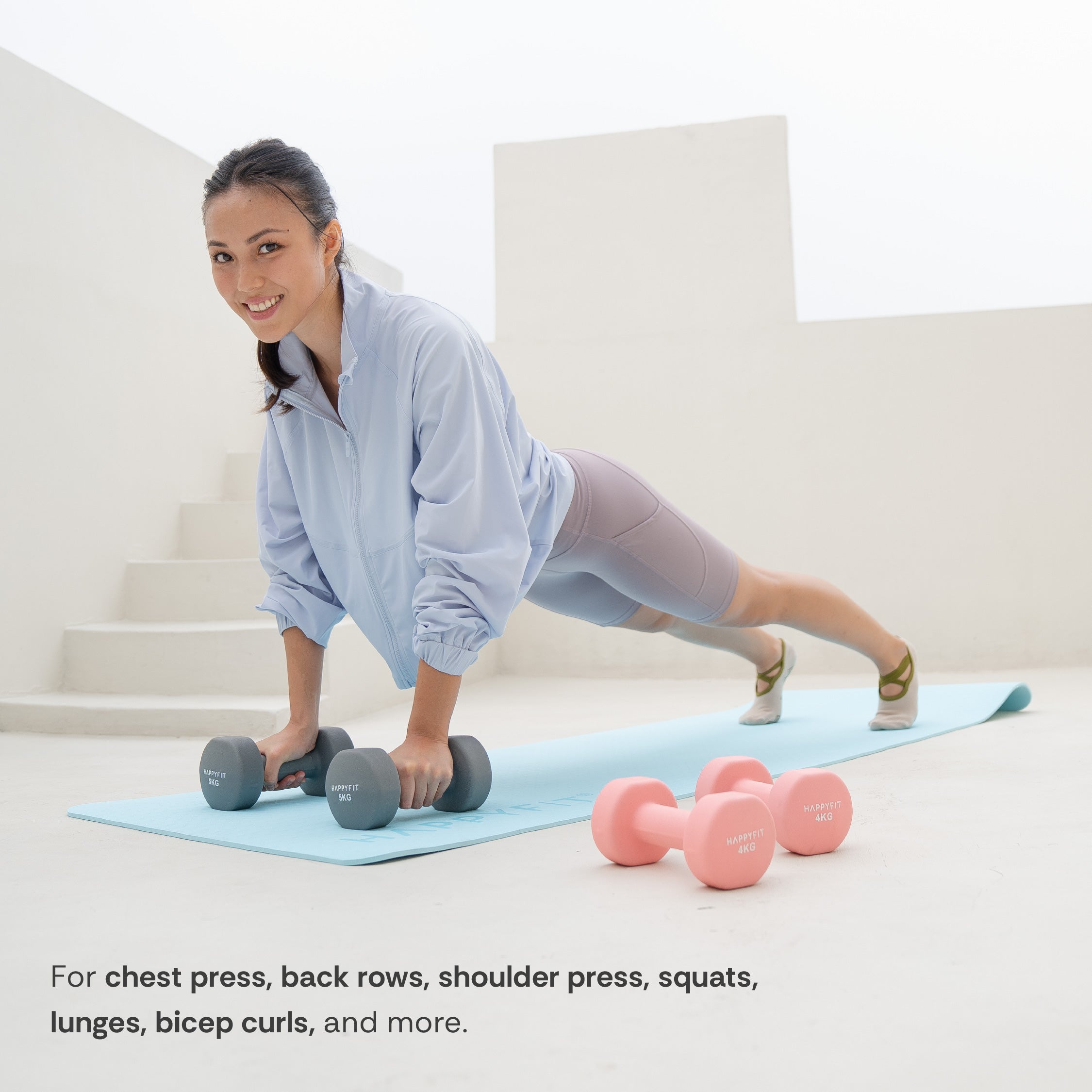 HAPPYFIT Neoprene Dumbbell 4 Kg (2 Pcs)