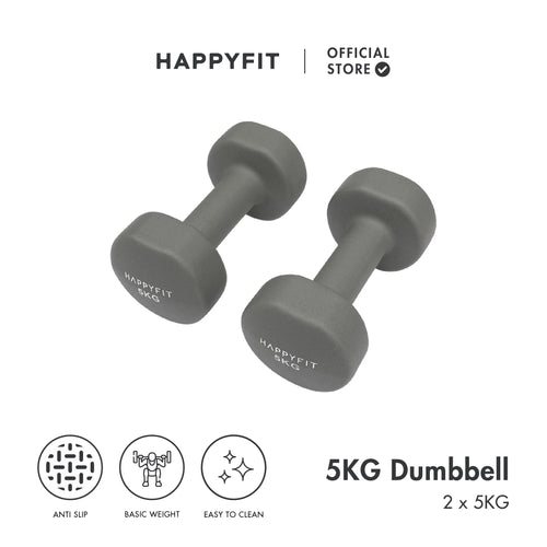 HAPPYFIT Neoprene Dumbbell 5 Kg (2 Pcs)