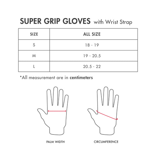 HAPPYFIT Supergrip Training Gloves with Wrist Strap