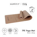 HAPPYFIT [Free Strap] Yoga Mat Tpe 8mm Asana