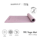 HAPPYFIT [Free Strap] Yoga Mat Tpe 8mm Asana