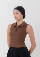 HAPPYFIT Sleeveless Polo Bra Top