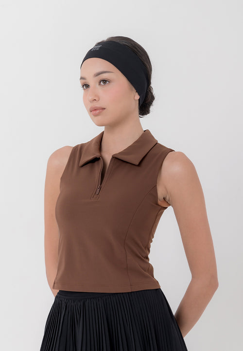 HAPPYFIT Sleeveless Polo Bra Top