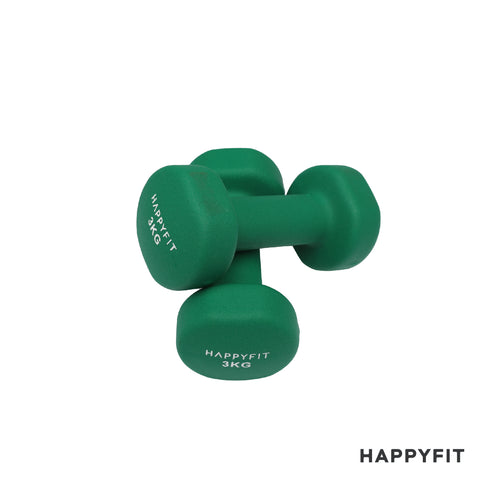 HAPPYFIT Neoprene Dumbbell 3 Kg (2 Pcs)