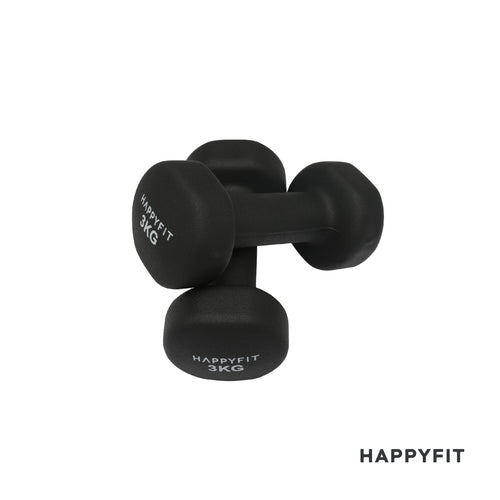 HAPPYFIT Neoprene Dumbbell 3 Kg (2 Pcs)