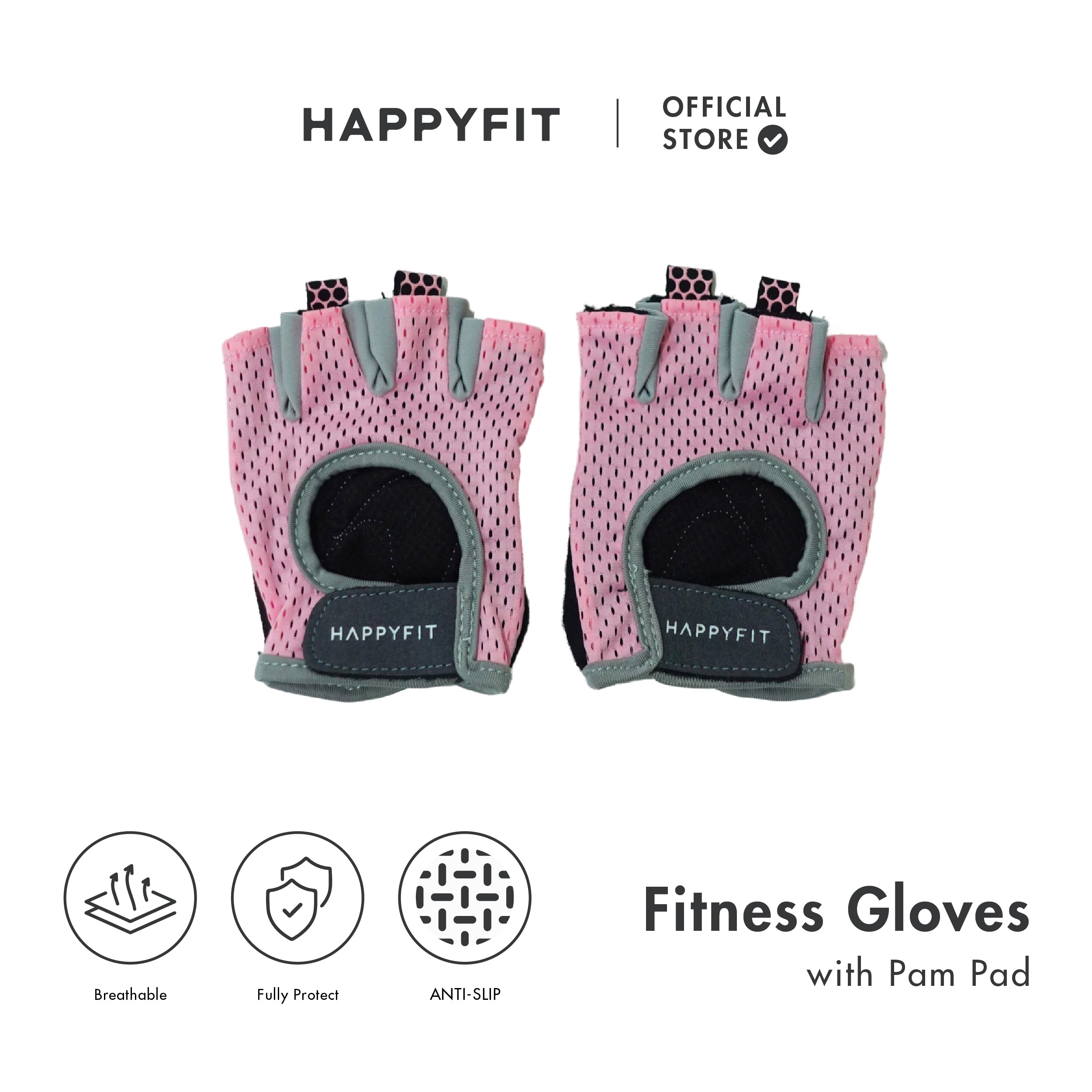 HAPPYFIT FITNESS GLOVES WITH PALM PAD