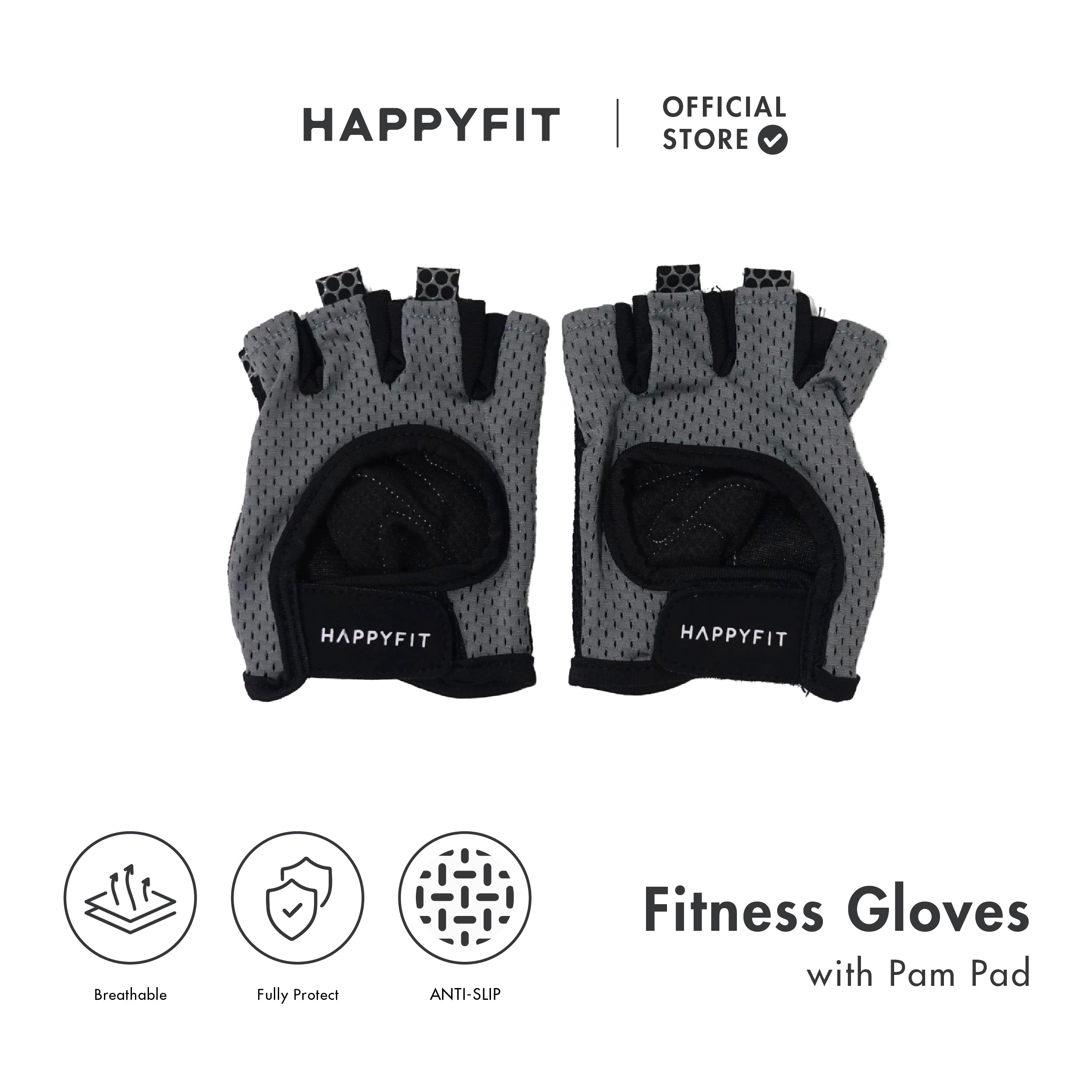 HAPPYFIT FITNESS GLOVES WITH PALM PAD