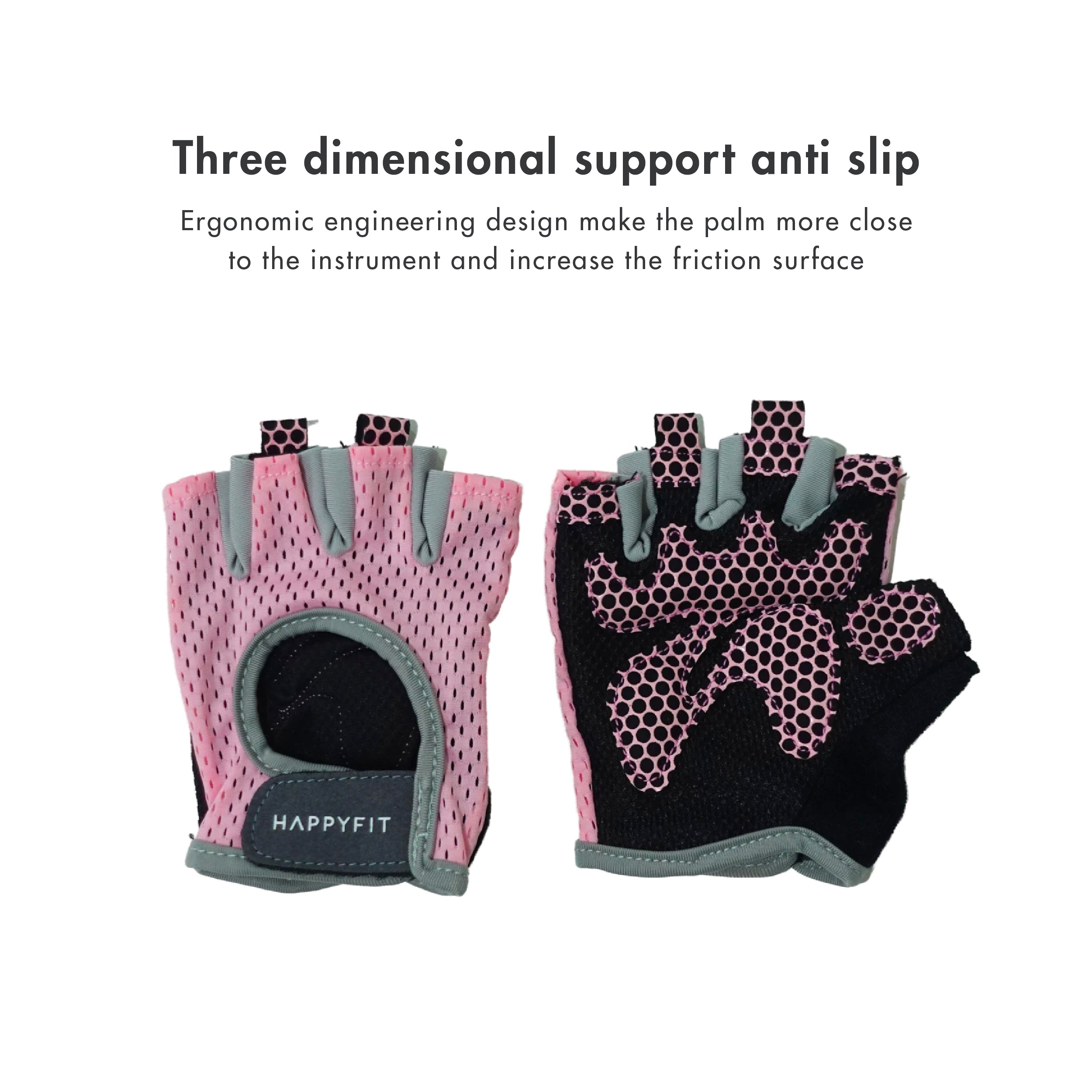 HAPPYFIT FITNESS GLOVES WITH PALM PAD