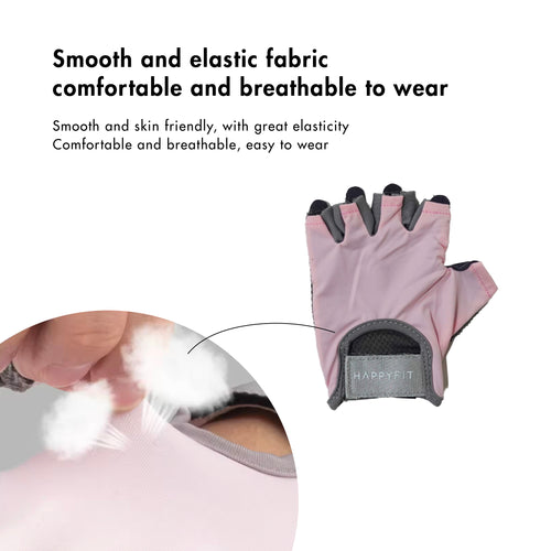 HAPPYFIT Fitness Gloves with Palm Pad & Anti Slip Silicone Dots