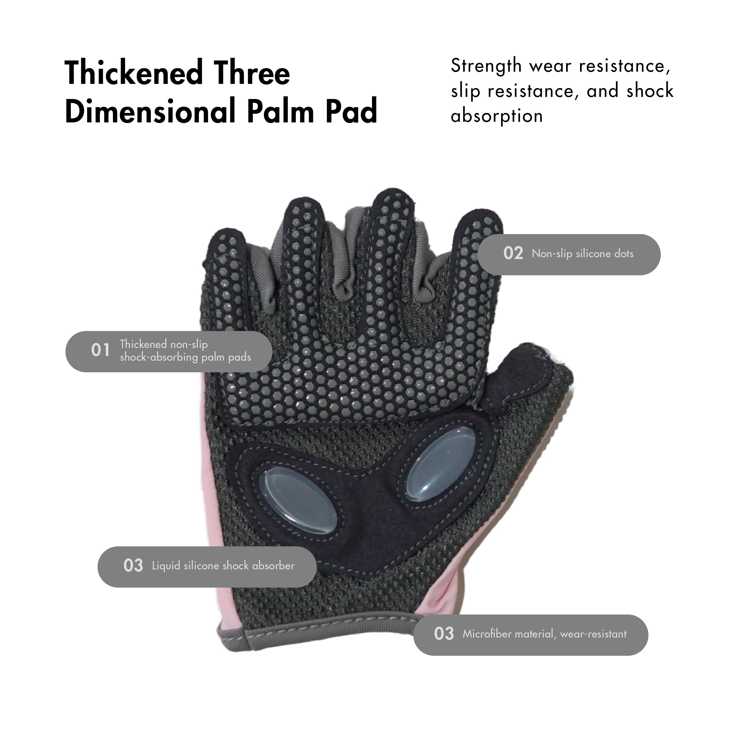 HAPPYFIT FITNESS GLOVES WITH PALM PAD & ANTI SLIP SILICONE DOTS