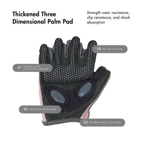 HAPPYFIT Fitness Gloves with Palm Pad & Anti Slip Silicone Dots