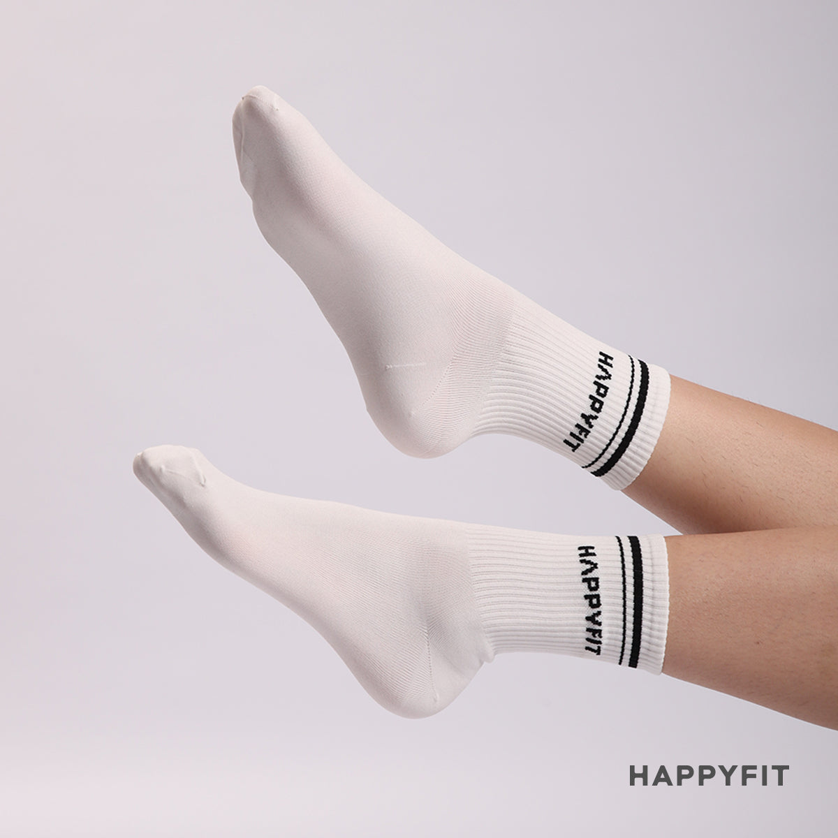 HAPPYFIT Unisex Half Crew Socks (Free Size) / Kaos Kaki Olahraga