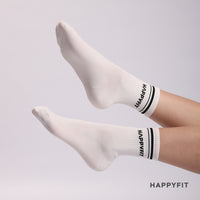 HAPPYFIT Unisex Half Crew Socks (Free Size) / Kaos Kaki Olahraga