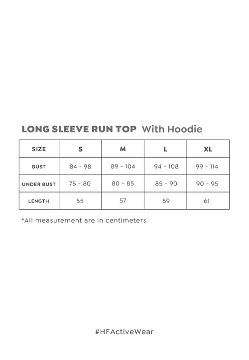 HAPPYFIT Long Sleeve Run Top with Hoodie