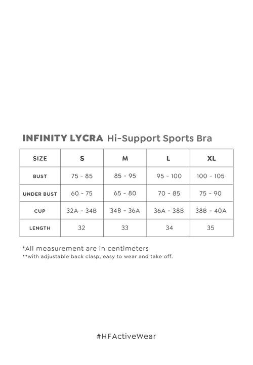 HAPPYFIT Infinity Lycra High Support Sports Bra