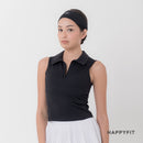 HAPPYFIT Sleeveless Polo Bra Top